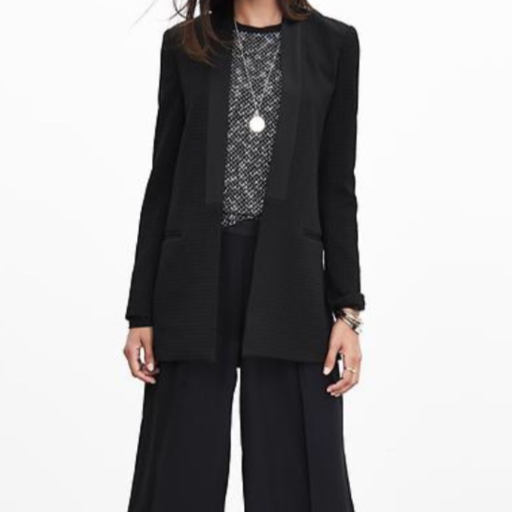 BANANA REPUBLIC jacquard long tuxedo blazer